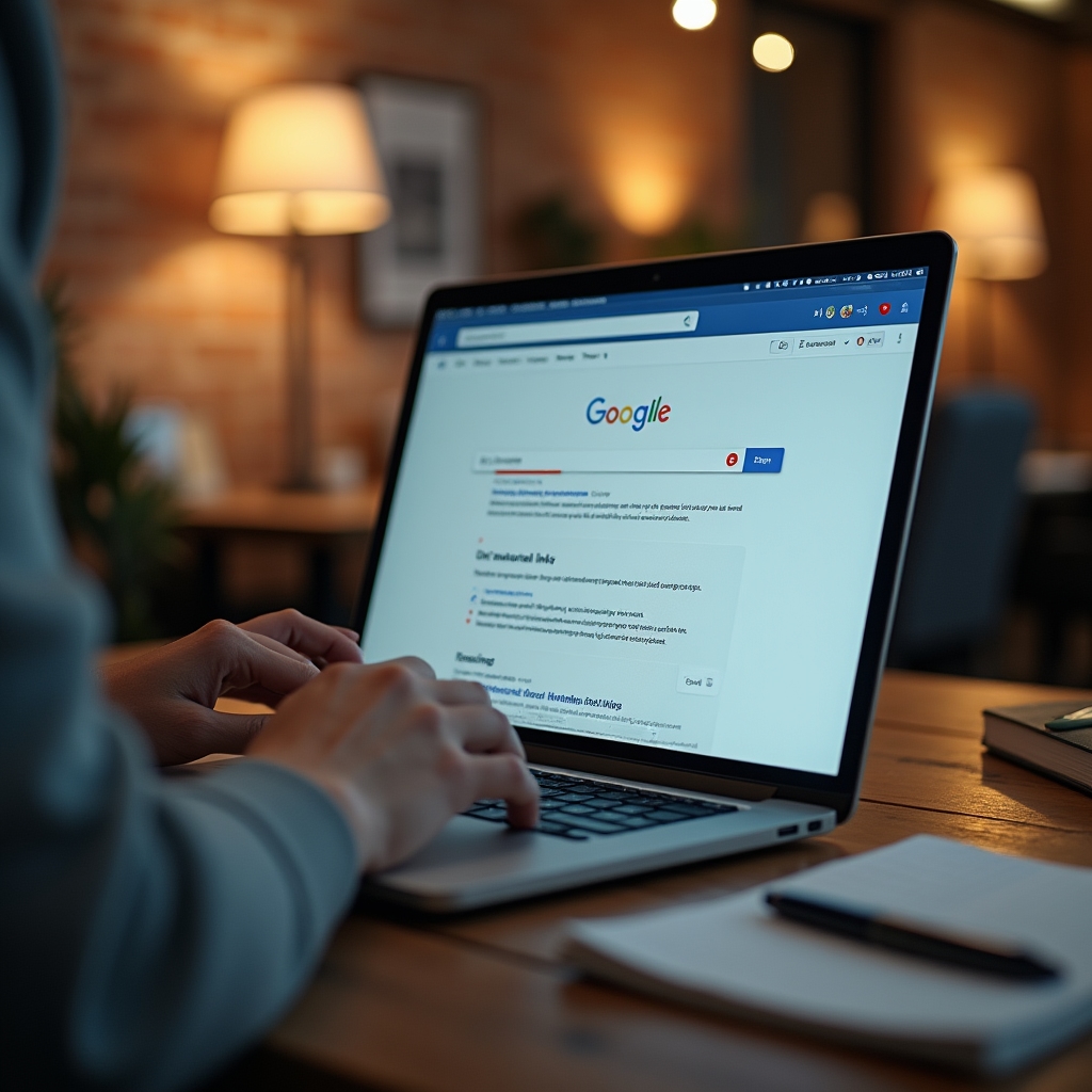 Konzultant prochází upozornění na manuální zásah v nástroji Search Console